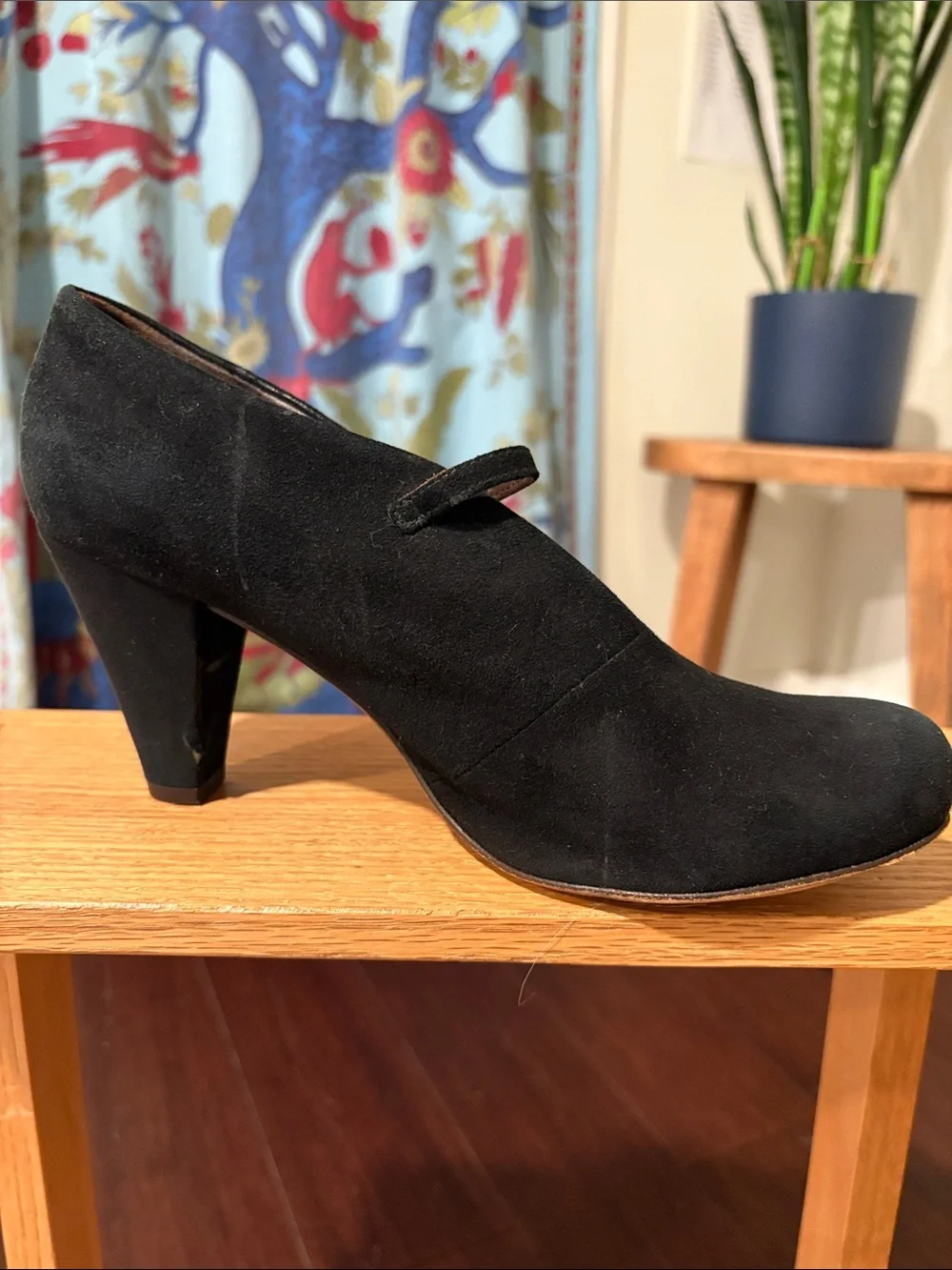 COCLICO Black Suede Mary Jane Heels